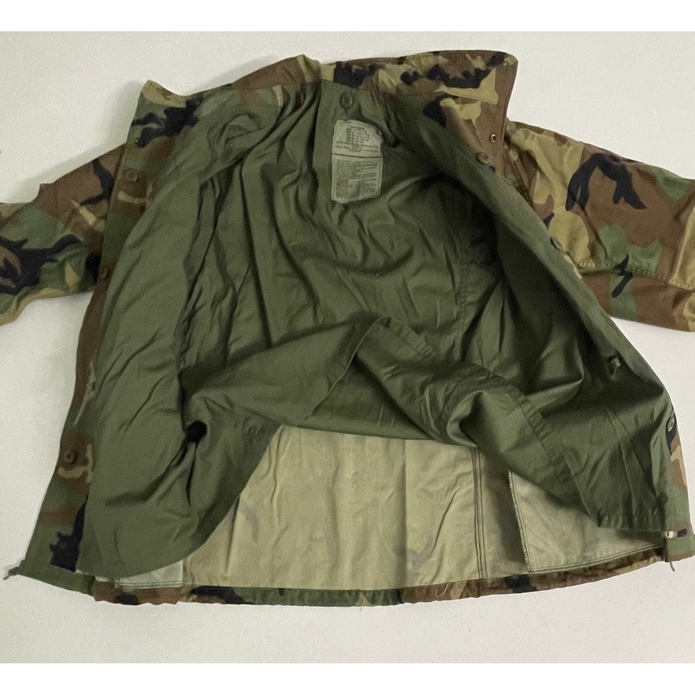 Vtg 1993 US Military M-65 Field Jacket Woodland Camo Medium Regular M65 Coat - Picture 8 of 11